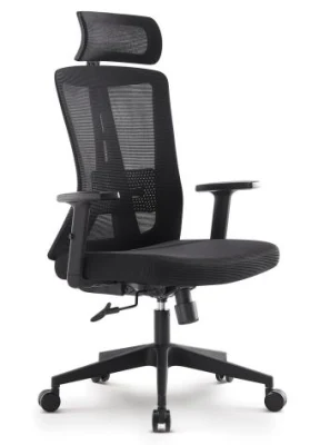 Home-Office-Computer-Gaming-Stuhl, ergonomischer Chef-Bürostuhl aus Stoff und Netzgewebe mit Lendenwirbelstütze